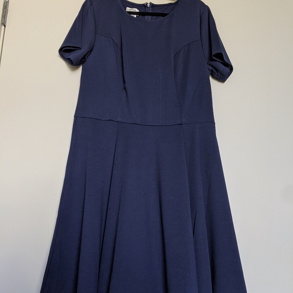Unique Vintage Navy Midi Dress [NWT]